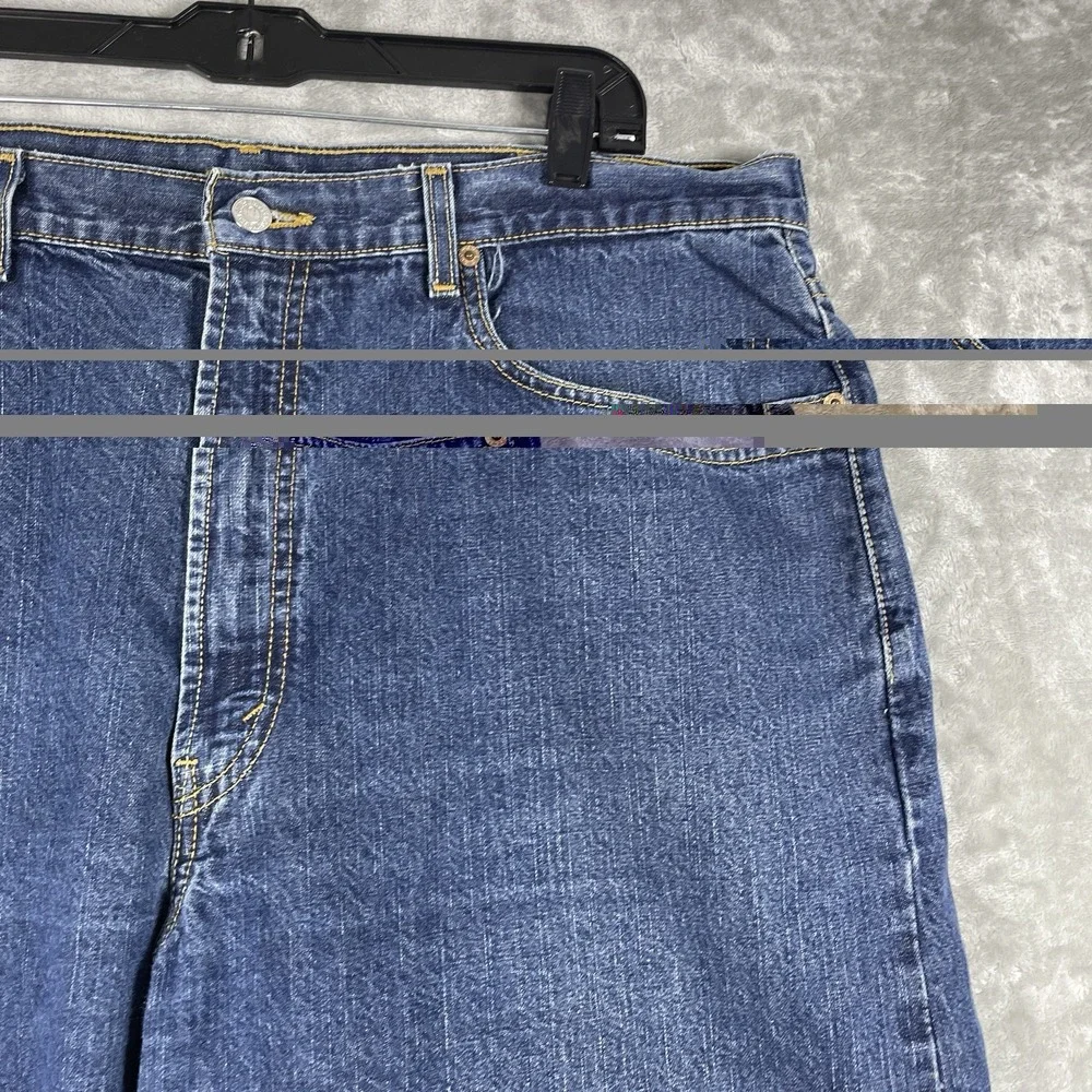 Vtg Y2K Levis 569 Denim Jean Shorts Mens 38x11 Jorts Worn-in Faded Distressed